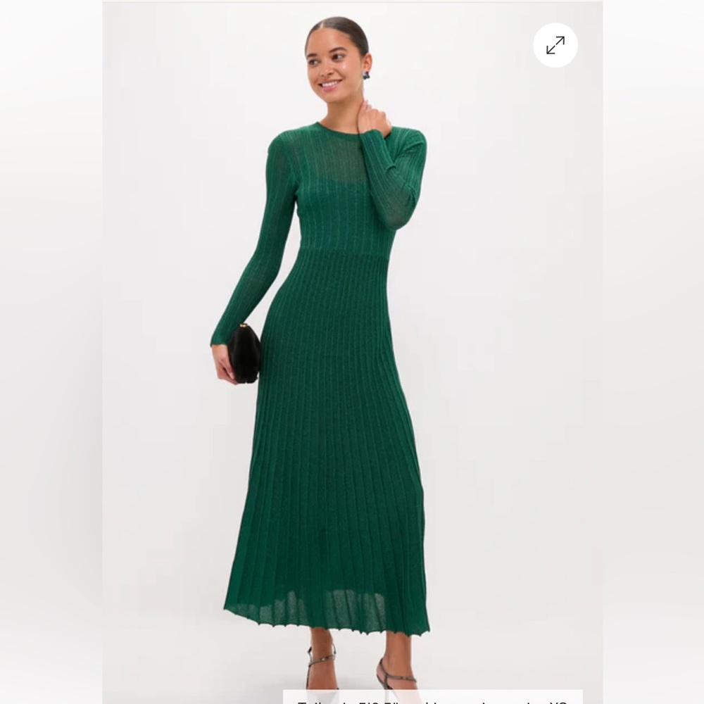 HYACINTH HOUSE Green Shimmer Knit Cammie Maxi Dress